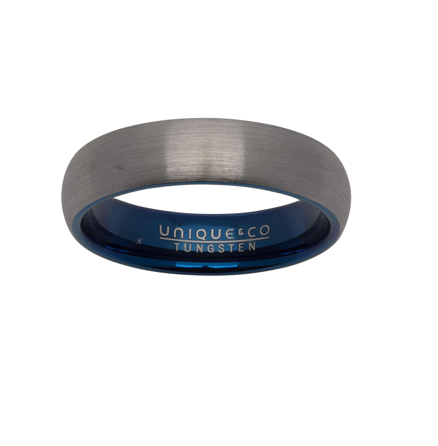 Unique & Co 6mm Tungsten Ring with Blue IP - Rococo Jewellery