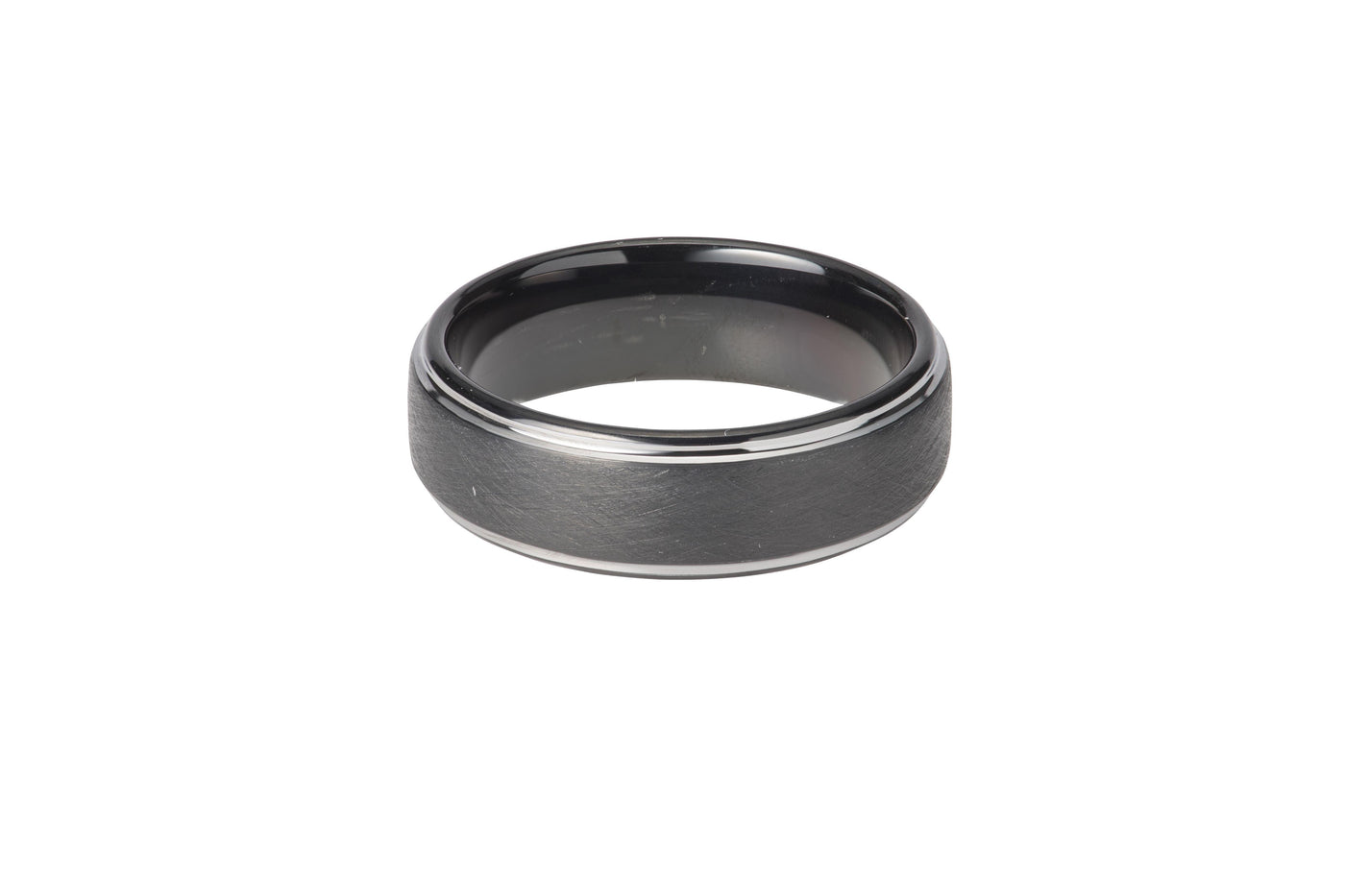 Unique & Co 7mm Black IP Tungsten Ring - Rococo Jewellery