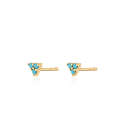 Scream Pretty Teeny Turquoise Trinity Stud Earrings - Rococo Jewellery