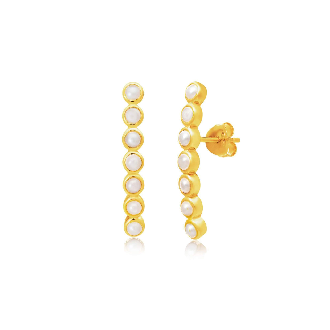 Luceir Sequence Freshwater Pearl Single Bar Ear Crawler - Rococo Jewellery