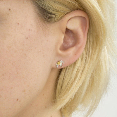 Alex Monroe Marching Elephant Stud Earrings - Rococo Jewellery