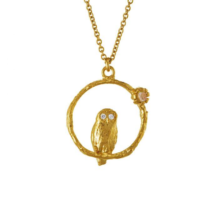 Alex Monroe Owl And Moonstone Necklace - Rococo Jewellery