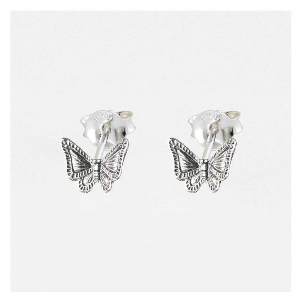 Kingsley Ryan Sterling Silver Detail Butterfly Stud Earrings - Rococo Jewellery