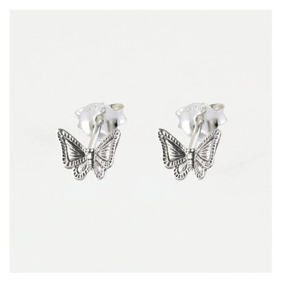 Kingsley Ryan Sterling Silver Detail Butterfly Stud Earrings - Rococo Jewellery