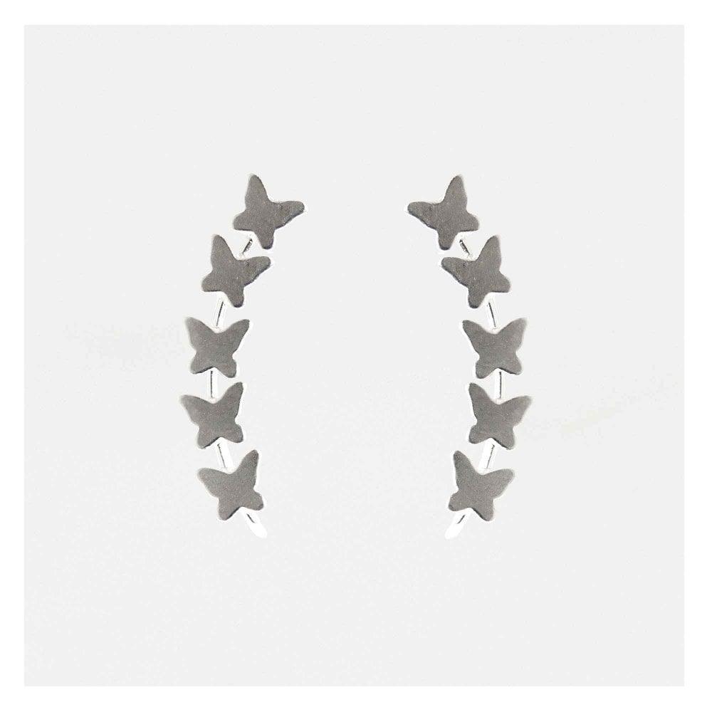 Kingsley Ryan Sterling Silver Butterfly Ear Crawlers - Rococo Jewellery