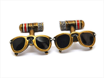 Babette Wasserman Retro Sunglasses and Cigar Cufflinks - Rococo Jewellery