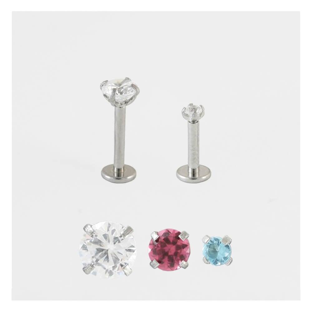 Kingsley Ryan Clear Gem Single Labret Stud - Rococo Jewellery