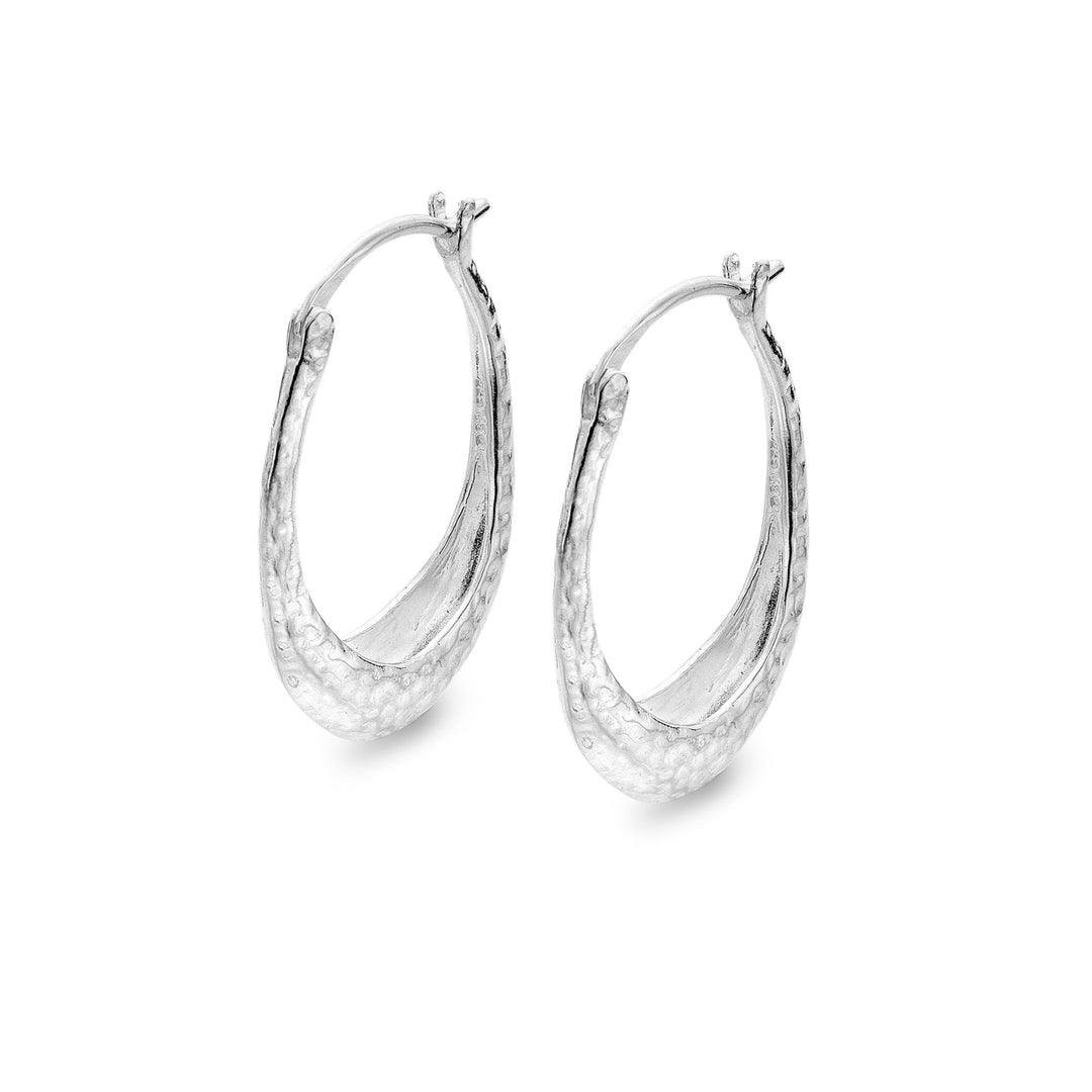 Sea Gems Cornish Hammered Hoop Earrings - Rococo Jewellery