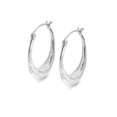 Sea Gems Cornish Hammered Hoop Earrings - Rococo Jewellery