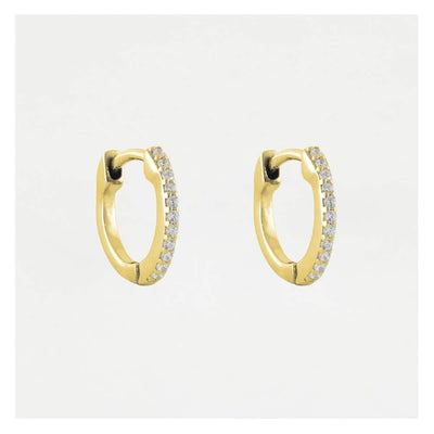 Kingsley Ryan Cubic Zirconia Hoop Earrings - Sterling Silver or Gold Vermeil - Rococo Jewellery