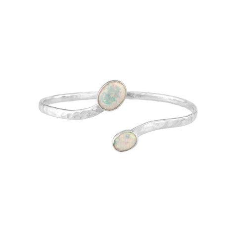 Lavan Adjustable Bangle with White Opals - Rococo Jewellery