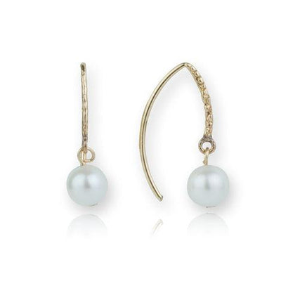 Lavan Gold Pearl Hoop Earrings - Rococo Jewellery