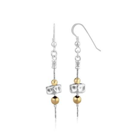 Silver and Gold Drop Earrings - Rococo Jewellery