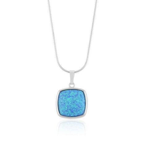 Lavan Square Blue Opal Pendant - Rococo Jewellery