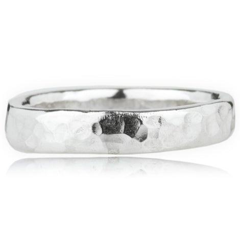 Lavan Sterling Silver Hammered Band Ring - Rococo Jewellery