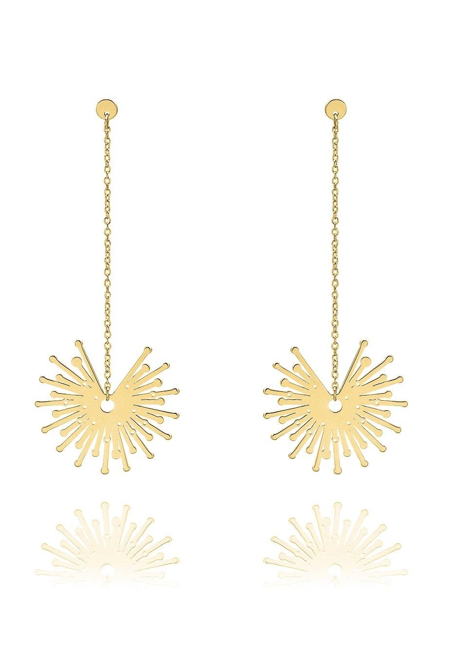 Unique & Co 9ct Gold Sparkler Drop Earrings - Rococo Jewellery