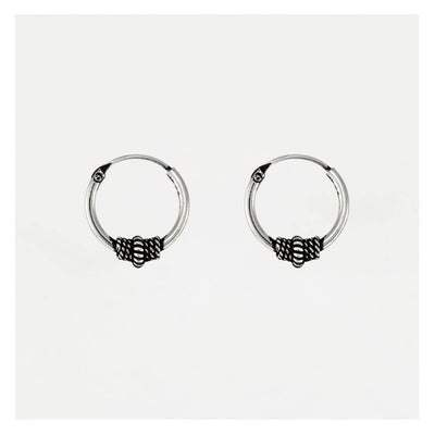 Kingsley Ryan Sterling Silver 12mm Wire Wrapped Hoop Earrings - Rococo Jewellery