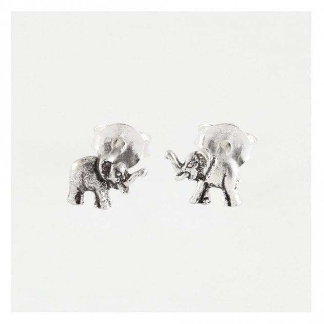 Kingsley Ryan Sterling Silver Elephant Stud Earrings - Rococo Jewellery