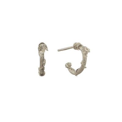 Alex Monroe Overgrown Column Mini Hoop Earrings - Rococo Jewellery