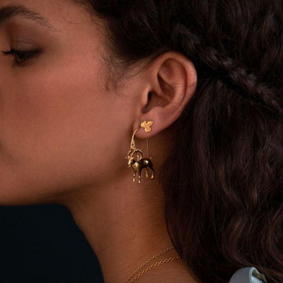 Alex Monroe Vine Leaf Stud Earrings - Rococo Jewellery
