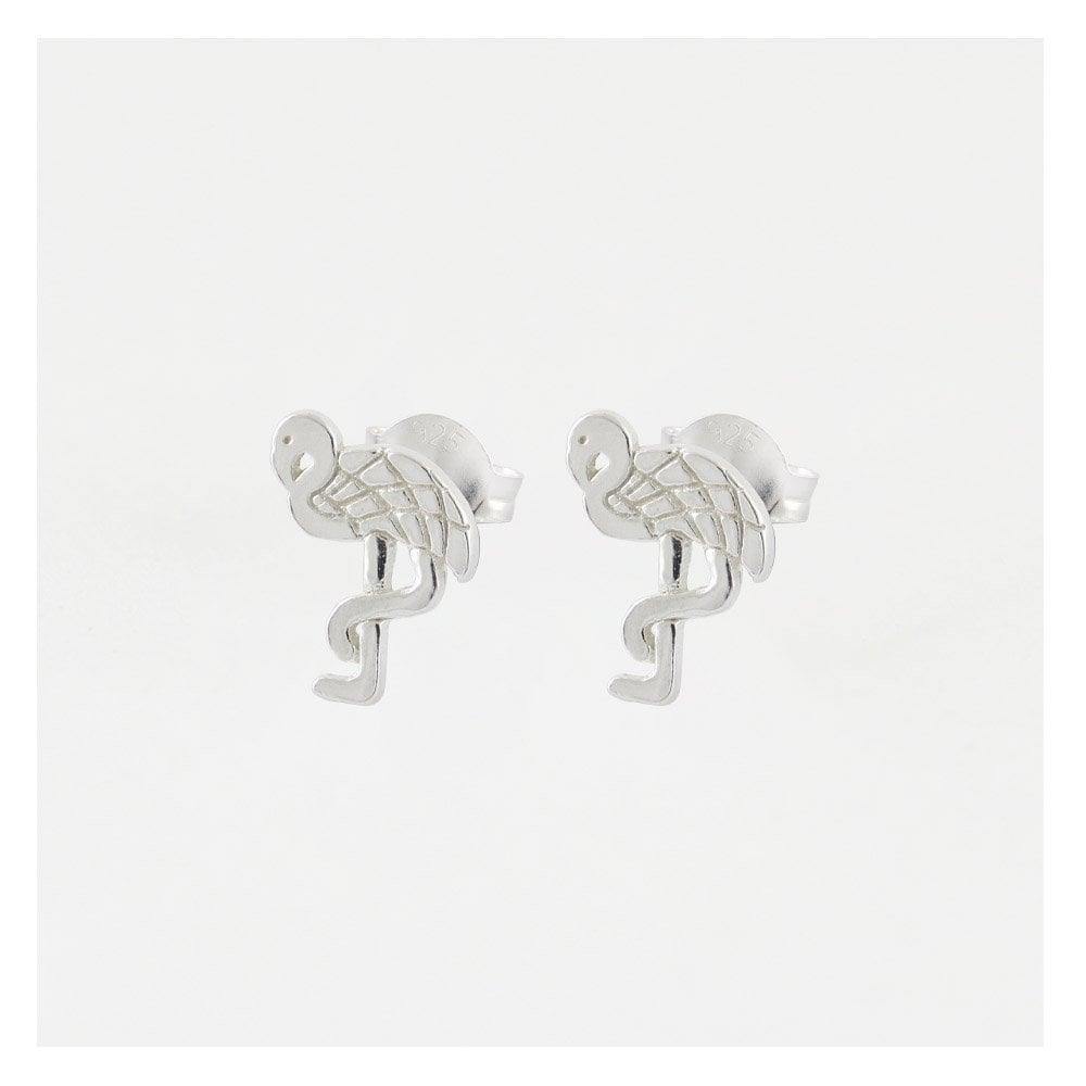 Kingsley Ryan Flamingo Stud Earrings - Sterling Silver - Rococo Jewellery