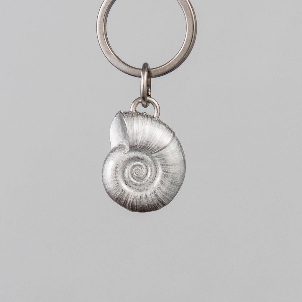 Lancaster & Gibbings Ammonite Shell Key Ring in Pewter - Rococo Jewellery