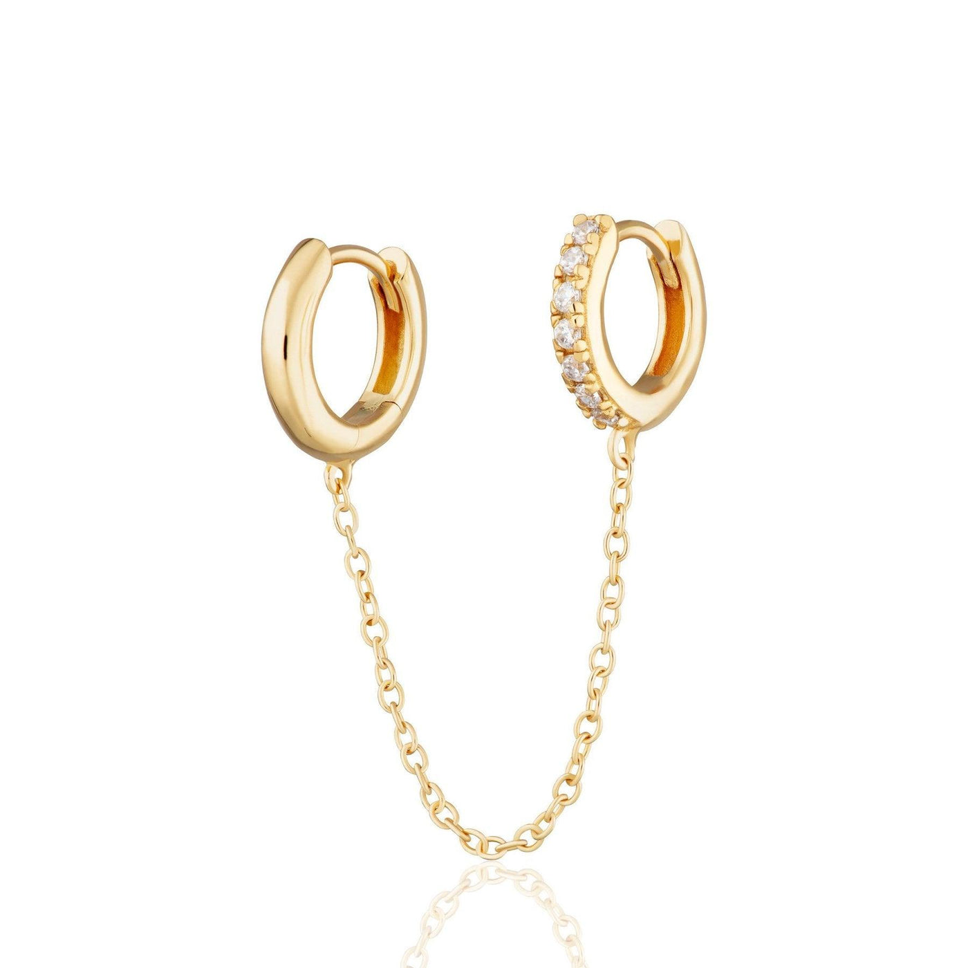 Scream Pretty Chain Linked Mismatched Single Huggie Earring - Rococo Jewellery