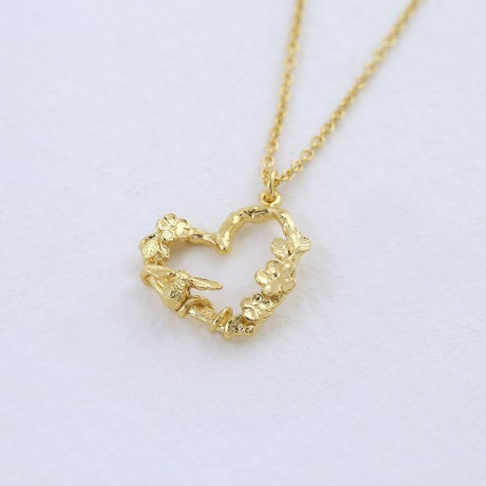 Alex Monroe Floral Heart Necklace with Itsy Bitsy Bee - Rococo Jewellery