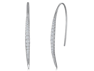 Elegant Curves Drop Earrings with Cubic Zirconia - Rococo Jewellery