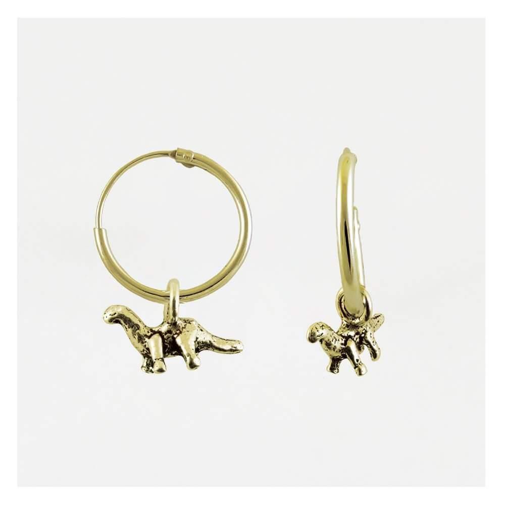Kingsley Ryan Gold Vermeil Dinosaur Hoop Earrings - Rococo Jewellery