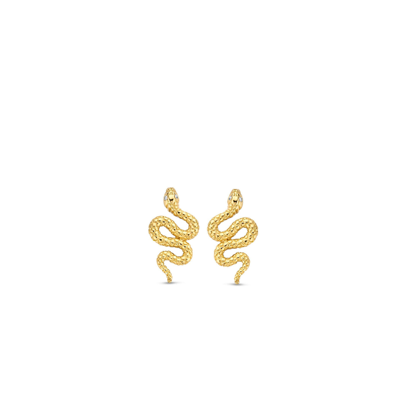 Ti Sento Gold Vermeil Snake Stud Earrings - Rococo Jewellery