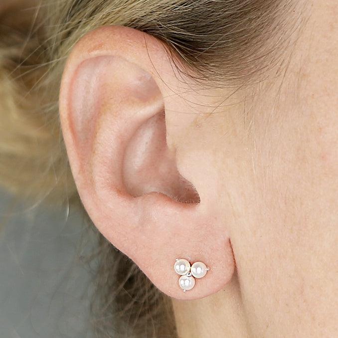 Silver Pearl Stud Earrings - Rococo Jewellery