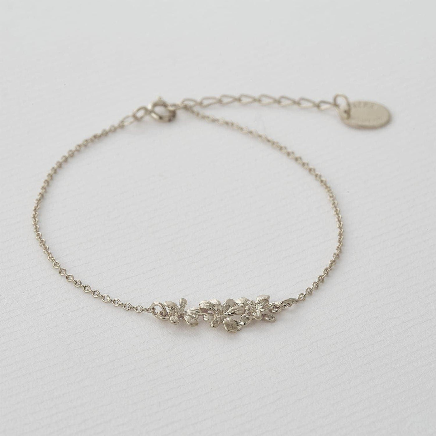 Alex Monroe Sterling Silver Sprouting Rosette In-line Bracelet - Rococo Jewellery