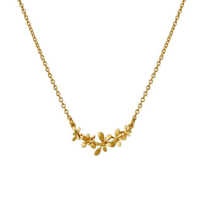 Alex Monroe Gold Plated Sprouting Rosette In-line Necklace - Rococo Jewellery