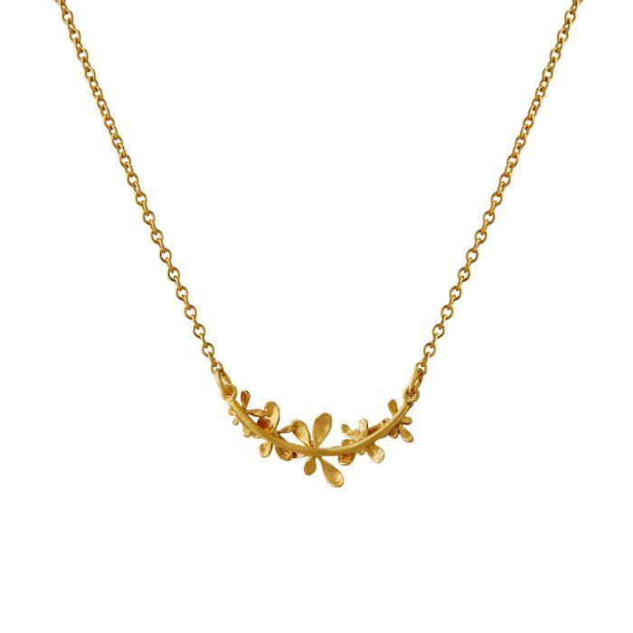 Alex Monroe Gold Plated Sprouting Rosette In-line Necklace - Rococo Jewellery