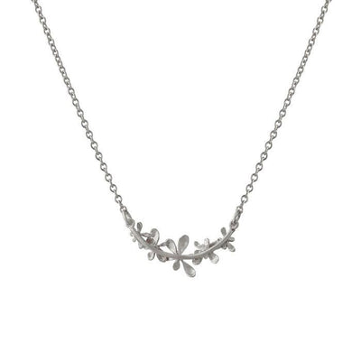 Alex Monroe Sterling Silver Sprouting Rosette In-line Necklace - Rococo Jewellery