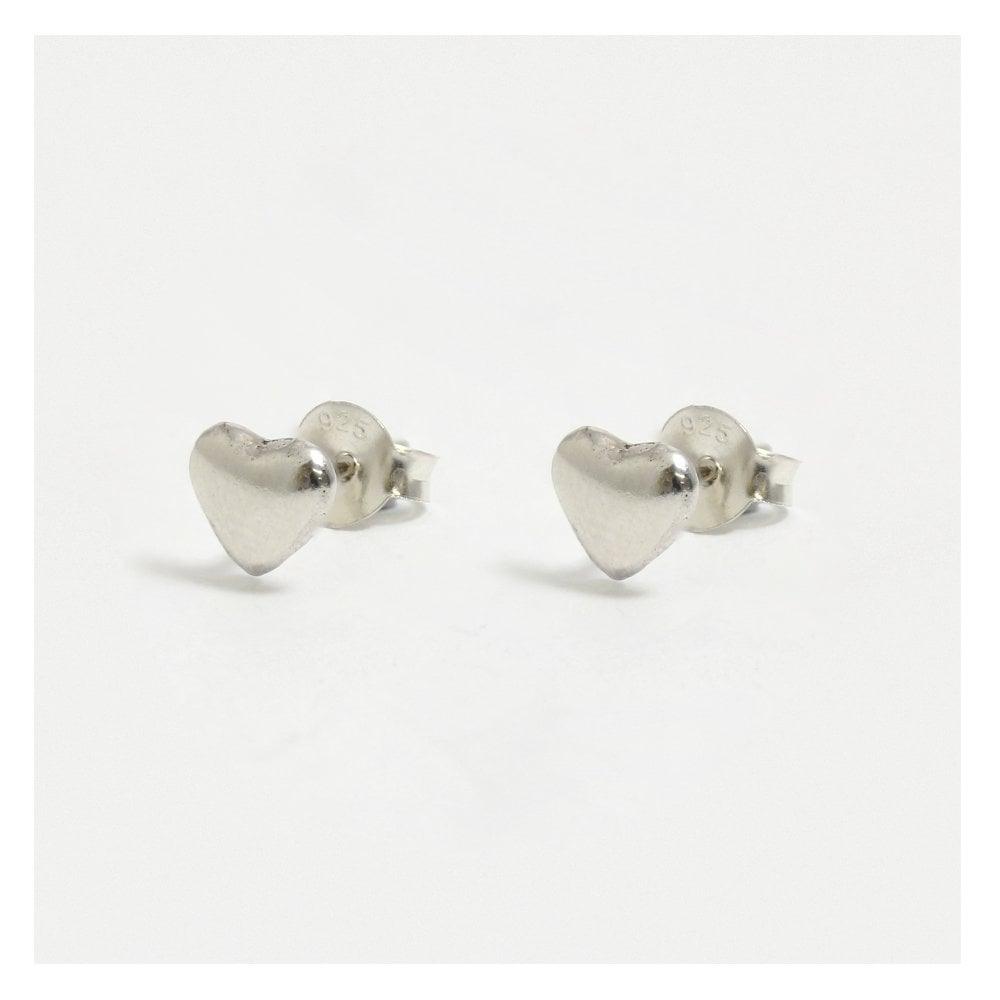 Kingsley Ryan Sterling Silver 5mm Heart Stud Earrings - Rococo Jewellery