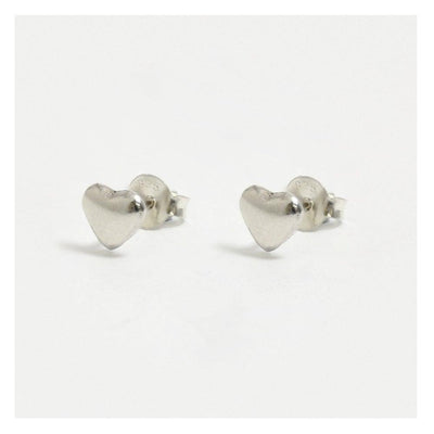 Kingsley Ryan Sterling Silver 5mm Heart Stud Earrings - Rococo Jewellery