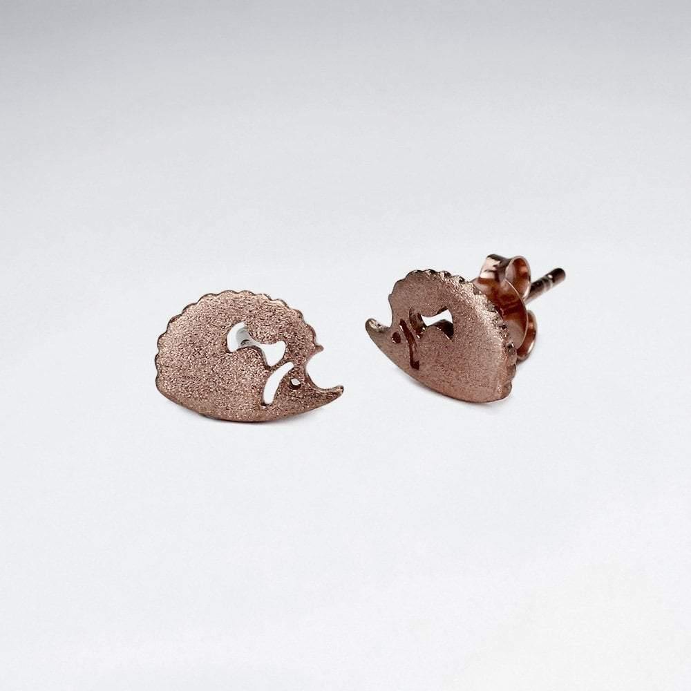Kingsley Ryan Rose Gold Vermeil Hedgehog Stud Earrings - Rococo Jewellery