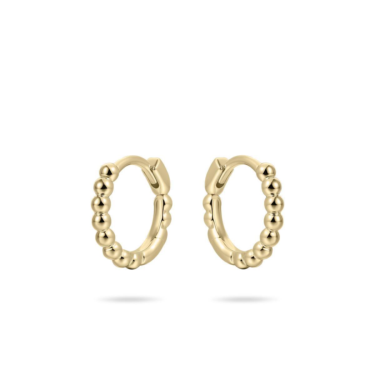 Gold Vermeil Yellow Gold Beaded Hoops - Rococo Jewellery