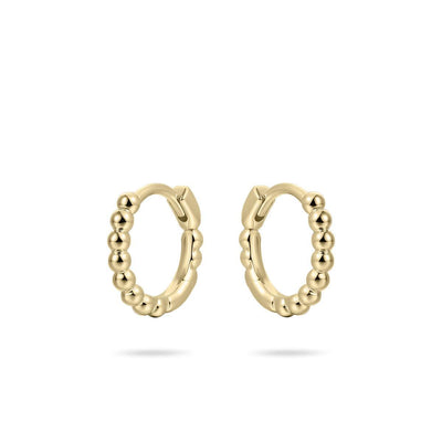 Gold Vermeil Yellow Gold Beaded Hoops - Rococo Jewellery