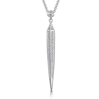 Triangle Dagger Cubic Zirconia Necklace - Rococo Jewellery