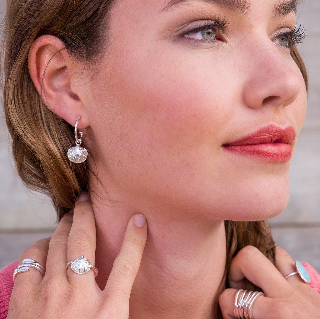 Sea Gems Cockle Shell Hoop Earrings - Rococo Jewellery