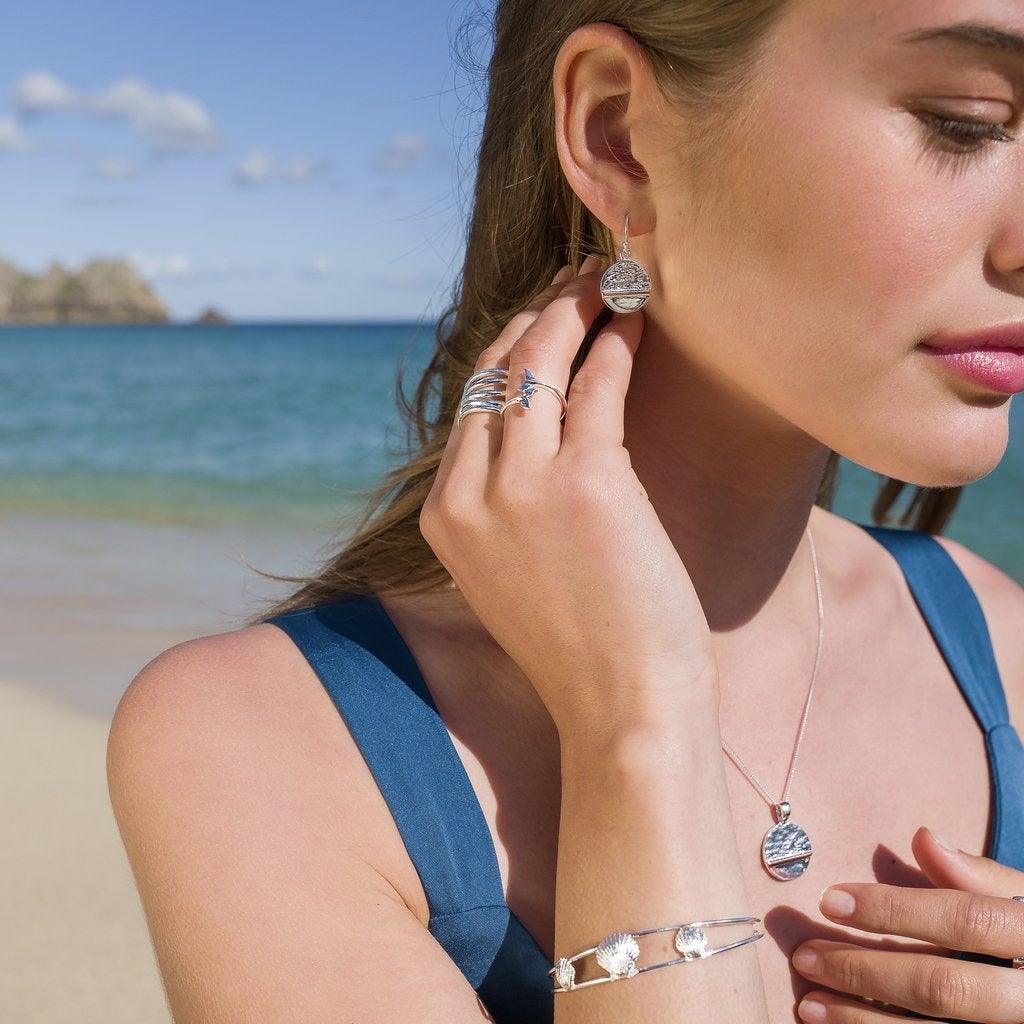 Sea Gems Horizon Necklace - Sterling Silver - Rococo Jewellery