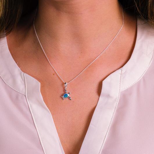 Sea Gems Ocean Blue Turtle Necklace - Rococo Jewellery