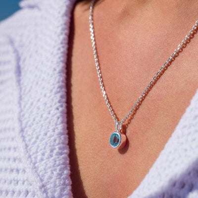 Sea Gems Blue Topaz Pendant Necklace - Rococo Jewellery