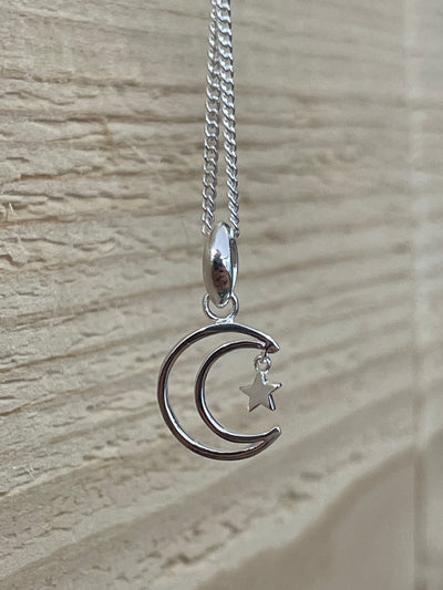 Moon and Star Pendant Necklace - Rococo Jewellery