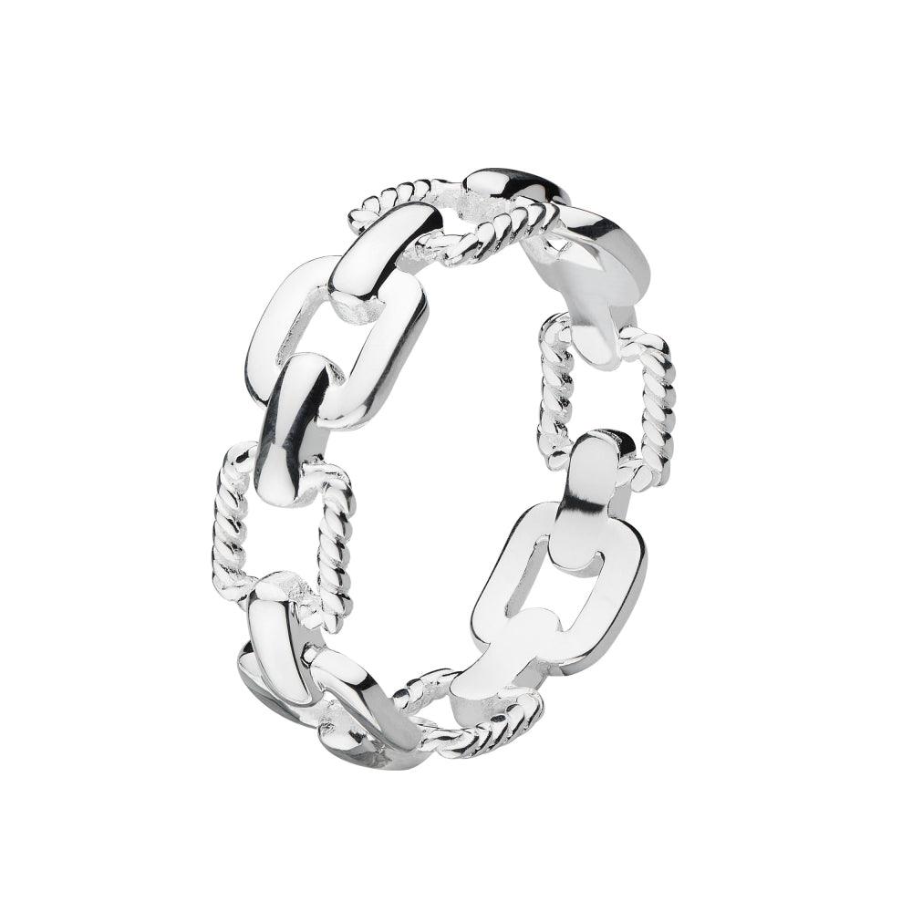 Sterling Silver Chain Link Ring - Rococo Jewellery
