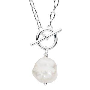 Freshwater Baroque Pearl T-Bar Necklace - Rococo Jewellery