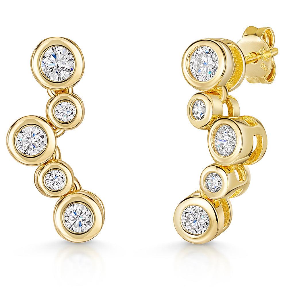 Gold Bubbles Drop Earrings - Rococo Jewellery